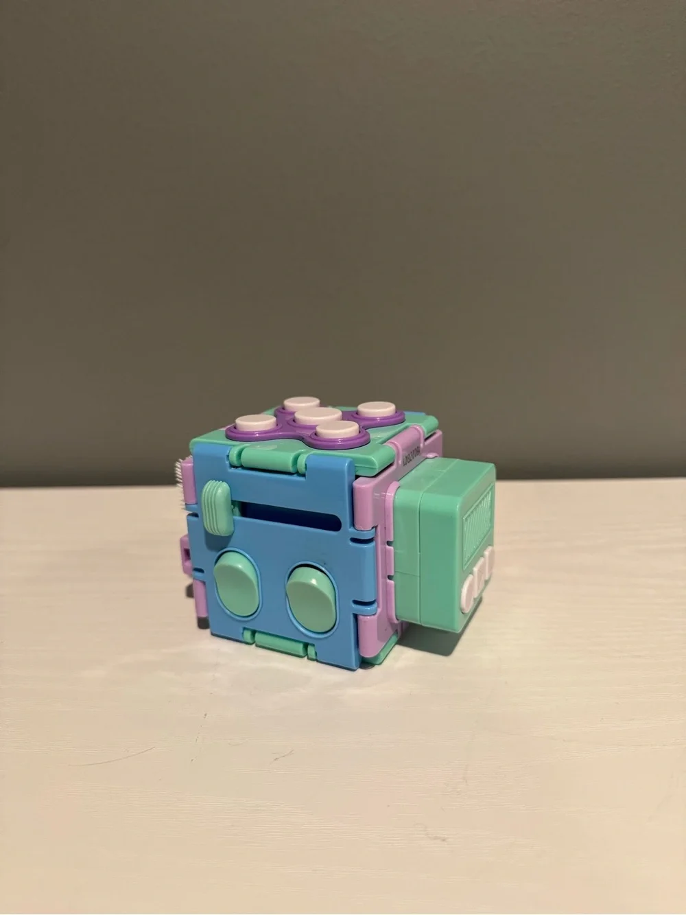 Pastel Fidget Activity Cube for Kids – Blue, Mint & Purple